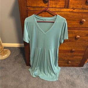 Elegant Teal V-Neck Women's dress